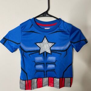 Marvel Avengers Captain America Short Sleeve T-Shirt Boy’s Sz 5 Excellent Cond
